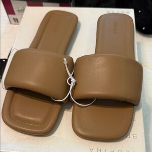 Forever 21 Padded Slide Sandals in Brown